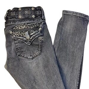 Miss Me Black Skinny Jeans with Embellishments